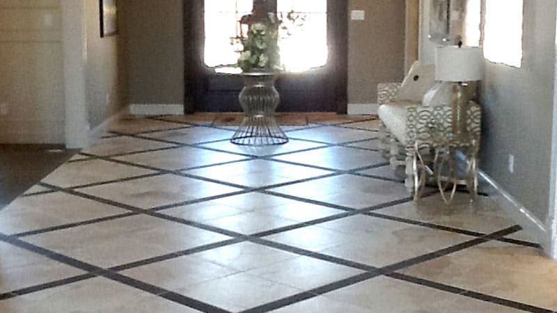 Foyer tile installation